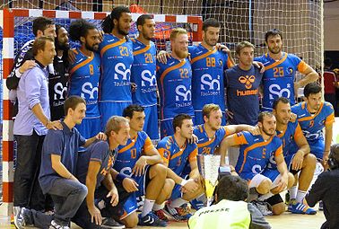 L'équipe du Fenix Toulouse Handball remporte le tournoi 2014. Le 31 août 2014.
