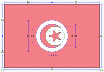 Construction diagram of the flag according to the 1999 law