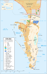 Map in English of Gibraltar