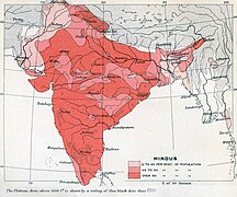 Відсоток індуїстів, 1909