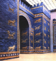 The Ishtar gate was constructed in about 575 BCE by order of King Nebuchadnezzar II. Pergamon Museum, Berlin