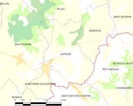 Mapa obce Laprade