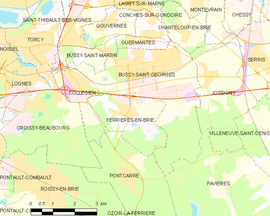 Mapa obce Bussy-Saint-Georges