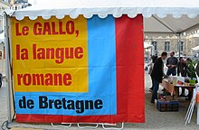 Photographie d'un stand de promotion du gallo aux Mill Góll.