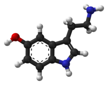 Kroglično-palični model molekule serotonina
