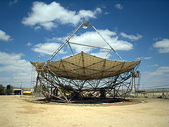 Solar parabolic dish in the Negev desert