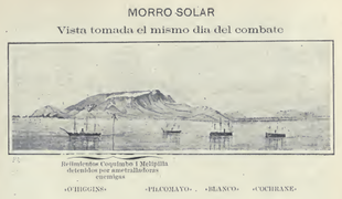 Vista del Morro Solar desde el mar, batalla de Chorrillos.png