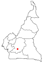 Map of Cameroon showing the location of Yaounde.