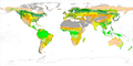 Image 36A chorochromatic map of world land cover, using hue, value, and saturation to differentiate nominal values (from Cartographic design)