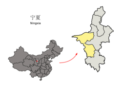 中衛市在寧夏回族自治區的地理位置