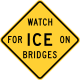 Achten auf Eis auf Brücken (Indiana)