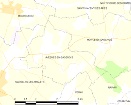Mapa obce Avesnes-en-Saosnois