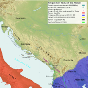 Map of the Kingdom of Teuta of the Ardiaei (English).svg