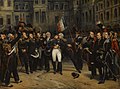 Napoleon tar avskjed med sine styrker utenfor Fontainebleau i 1814