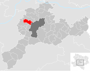 Lage der Gemeinde Neidling im Bezirk St. Pölten-Land (anklickbare Karte)