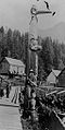 Tlingit totem pole in Ketchikan, Alaska, circa 1901