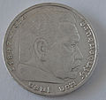 Portrait on German coin, 1938