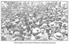 Blasco Ibáñez en las calles de Valencia el día de las elecciones, Nuevo Mundo, 14 de septiembre de 1905.jpg