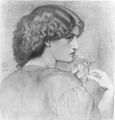 Gül Yaprağı (Jane Morris Portresi) (1870), grafitle çizim