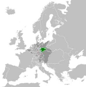 Саксония на карте Европы (1789 г.) (тёмно-серым — Священная Римская империя)