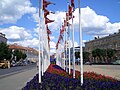 Flowerbed and flags, Vilnius LT