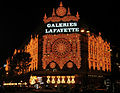 Galeries Lafayette departement store: by night at Christmas