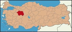 Localização da província de Esquiceir na Turquia