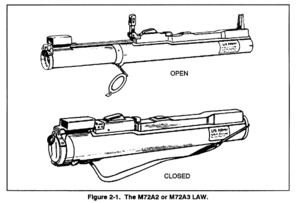 Tekening van M72A2-LAW.