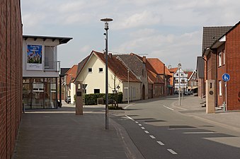 Schöppingen, kijkje in de Hauptstrasse bij de Lindenstrasse