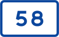 Road number sign for traffic diversion