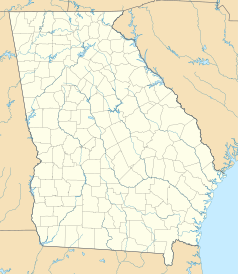 Mapa konturowa Georgii, u góry po lewej znajduje się punkt z opisem „Rome”