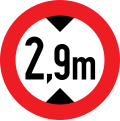 9b: No vehicles having an overall height exceeding ... meters