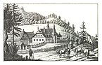 Der Brandhof auf einer Lithografie von J. F. Kaiser (1825)