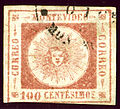 Thumbnail for File:1861 Uruguay 100c Mi16a.jpg