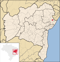 Localização de Crisópolis na Bahia