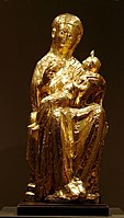 Virxe dorada d'Essen (c. 980), de madera recubierta de llámines de pan d'oru.