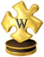 The Golden Wiki Award created by Hill, from the Italian Wikipedia, originally for exceptional contributions to the wiki.