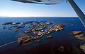 La città di Henningsvær vista dall'alto