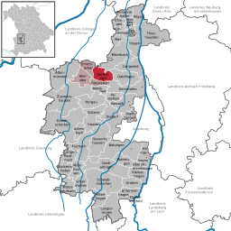 Läget för Heretsried i Landkreis Augsburg