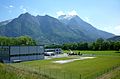 Heliport in Balzers and mountains