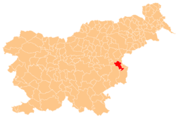 Localização do município de Kozje na Eslovênia