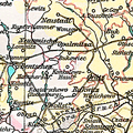 Carte de Poznan en 1905 qui montre le village de Konkolewo Hauland (aujourd'hui Kąkolewo) entre Neutomischel (aujourd'hui Nowy Tomyśl) et Grätz (aujourd'hui Grodzisk Wielkopolski).