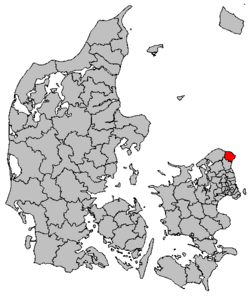 Locatie van gemeente Helsingør