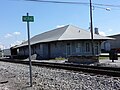 McRae Depot (NE corner) and RR sign