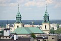 La teulada i els campanars de coure de l'església el 2008