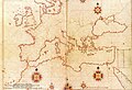 Mapa de Piri Reis, mapa de Europa y el mar Mediterráneo de 1513