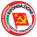 Emblema del Partíu de la Refundación Comunista d'Italia.