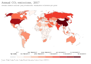 Annual CO₂ emissions in 2017, measured in tonnes per year