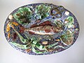 Wall plate, c. 1890, coloured lead glazes Palissy majolica, Barbizet, France, ultra-naturalistic in style