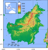 Mapang topograpiko sa Borneo